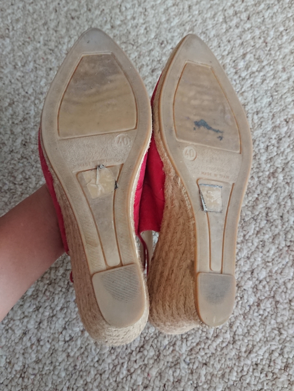 LK Bennett Bethany red Suede Pointed Slingback espadrille size 9 - Picture 13 of 13